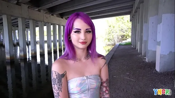 HD YNGR - Hot Inked Purple Hair Punk Teen Gets Banged new Movies