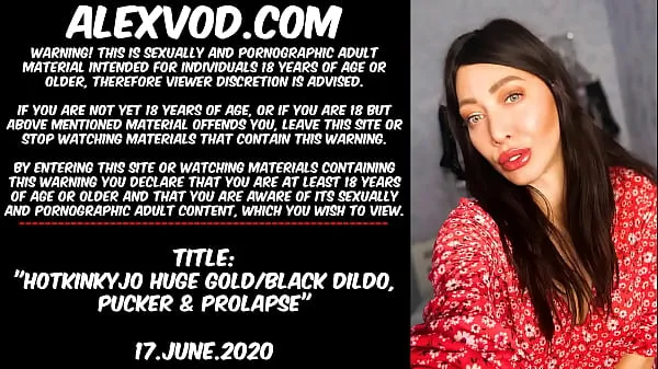 HD Hotkinkyjo huge gold/black dildo, pucker & anal prolapse yeni Filmler