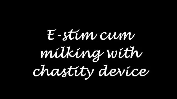 HD E-stim cum miking wiht chastity device أفلام جديدة