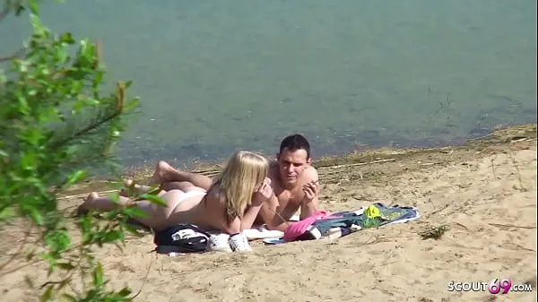 HD Real Teen Couple on German Beach Voyeur Fuck by Stranger new Movies