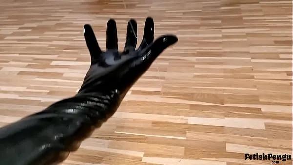 Spit play with latex gloves - Drooling on rubber (TRAILER nouveaux films en HD