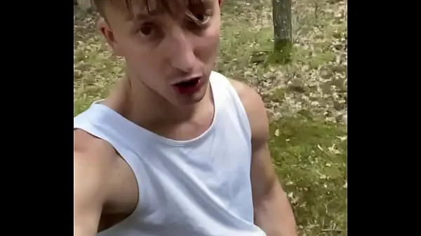 HD Twink suck big cock at forest and make cum on his face facial blowjob outdoor cruising أفلام جديدة